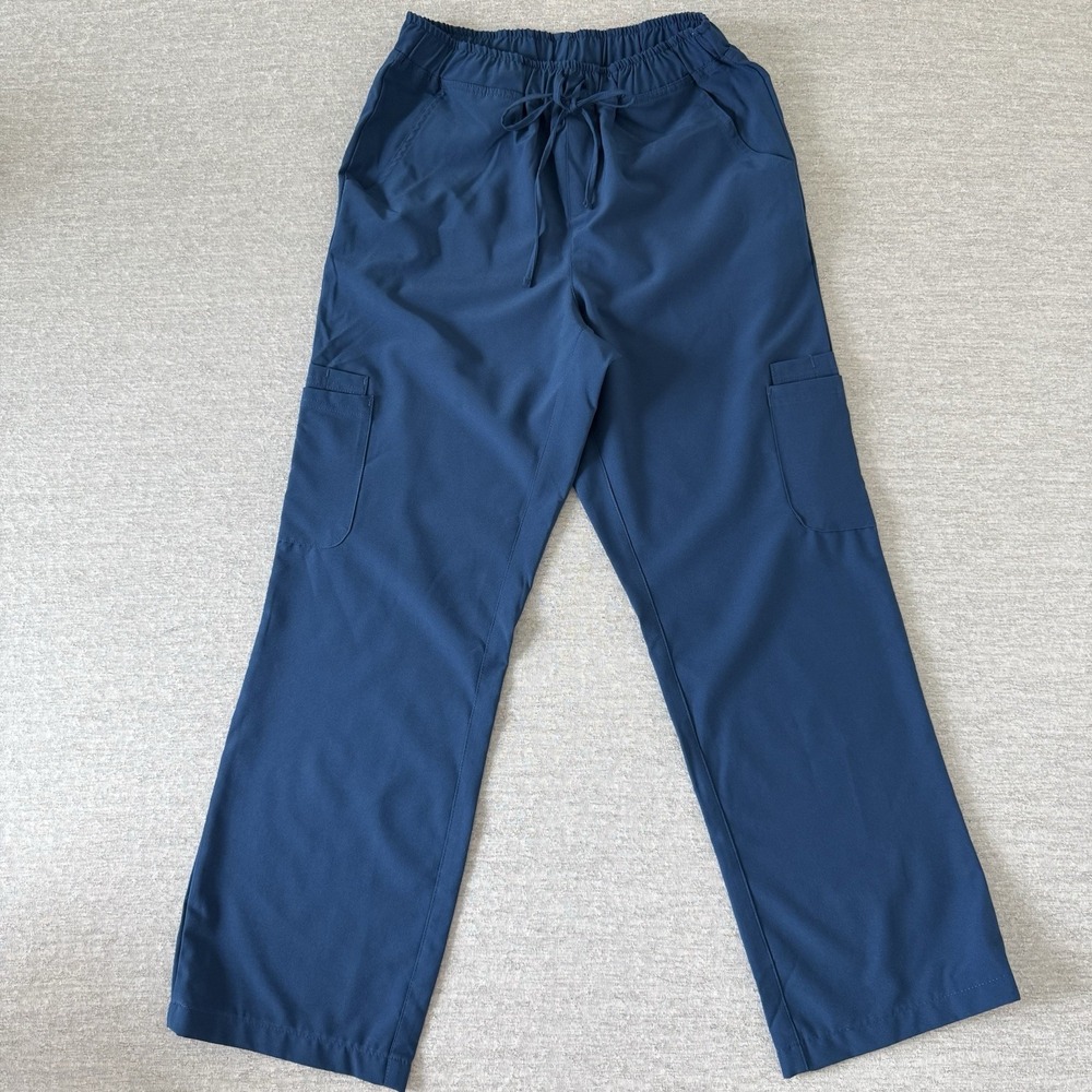 Trend Uniforms‎ Women's Scrub Pants Medium Blue Stretch Elastic Waist Cargo